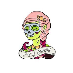 Cute Pastel Creepy Zombie Girl Enamel Pin